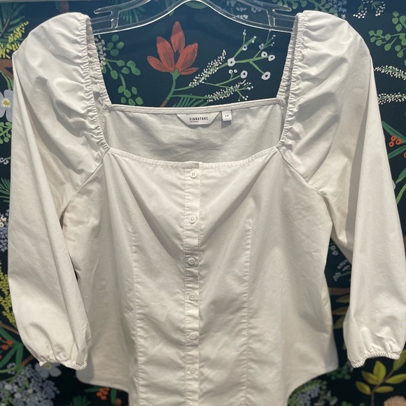 Crisp white button up blouse size S - Picture 1 of 3